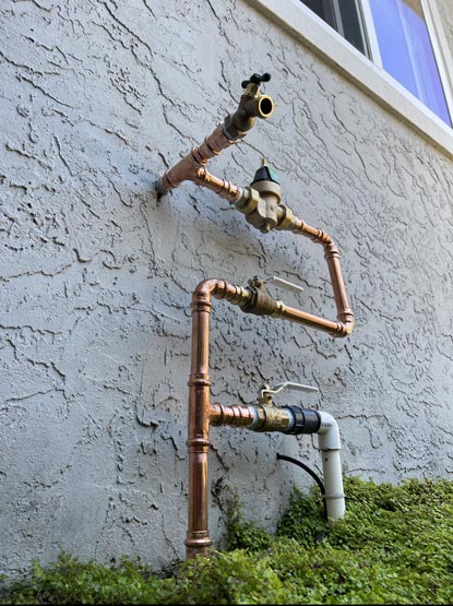 water pipe outside the house